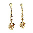 Gold stud earrings with pendant 14 karat
