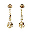 Gold stud earrings with pendant 14 karat