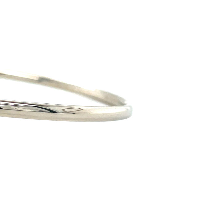 White gold smooth bangle 14 karat