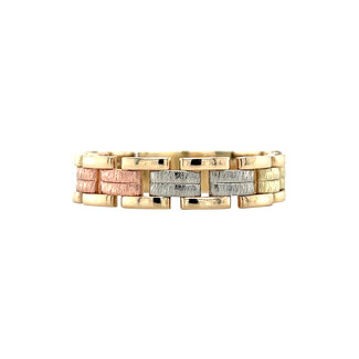 Tricolour gouden rolex ring 14 karaat
