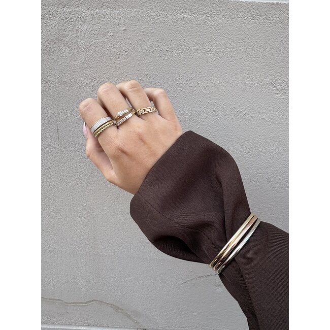 Tricolour gouden rolex ring 14 karaat