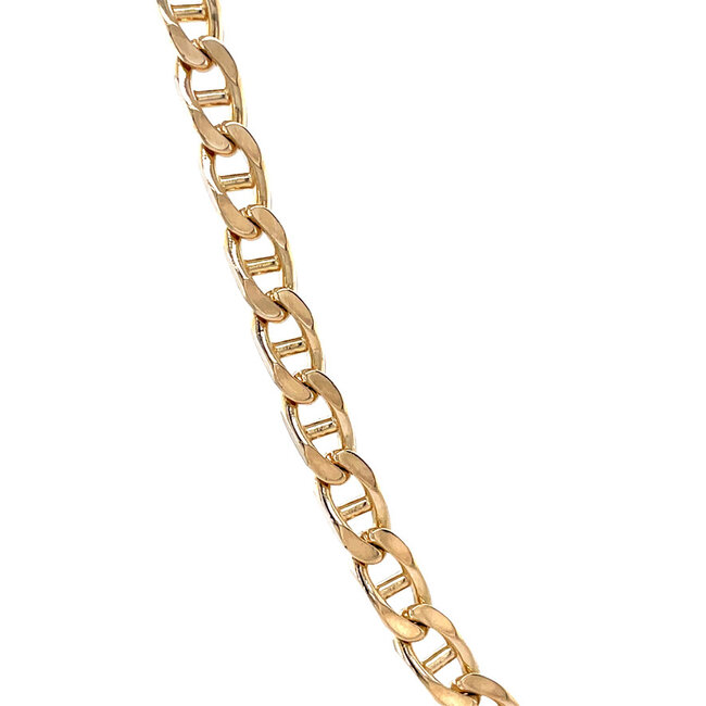 Goldenes doppeltes Anker-Collier 50,5 cm 14 Karat