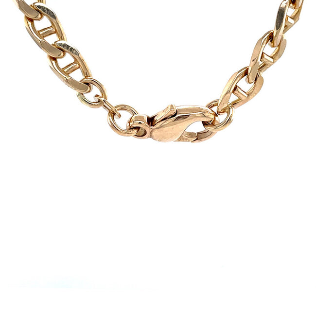 Goldenes doppeltes Anker-Collier 50,5 cm 14 Karat