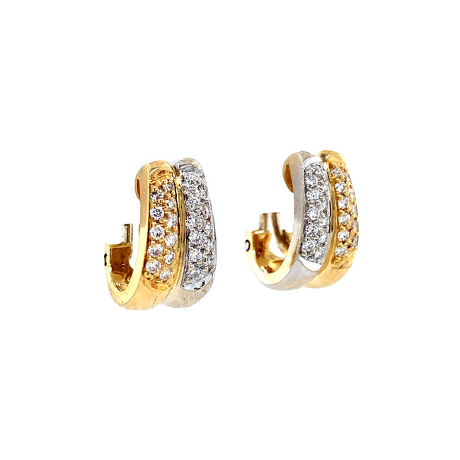 Goldene Ohrringe mit Diamant 18 Karat