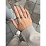 Weißgold-Entouragering mit 14 Karat Diamant