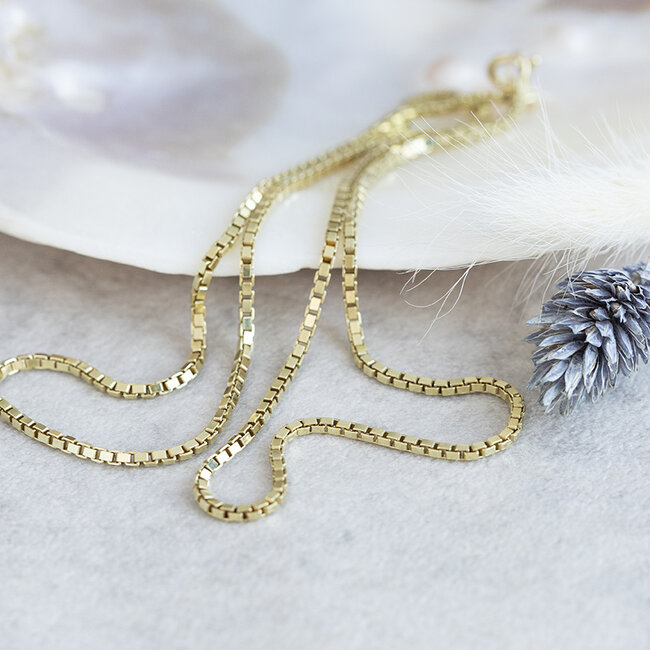 Gouden lengtecollier venetiaan 50.5 cm 18 karaat