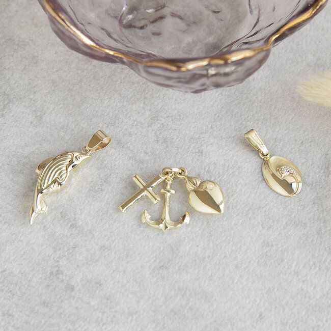 Goldener Delphin-Anhänger 14 Karat