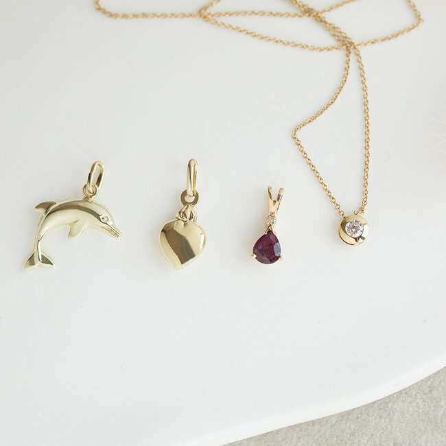 Gouden dolfijn hanger 14 karaat