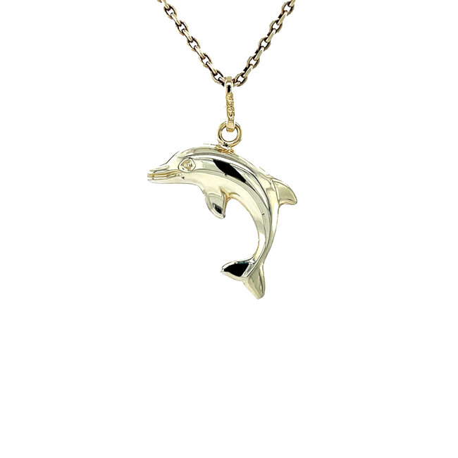 Gouden dolfijn hanger 14 karaat