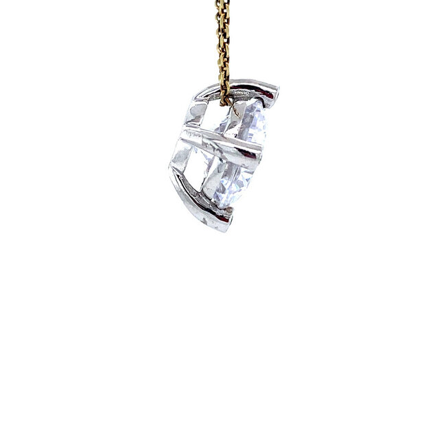 White gold pendant with zirconia 14 karat