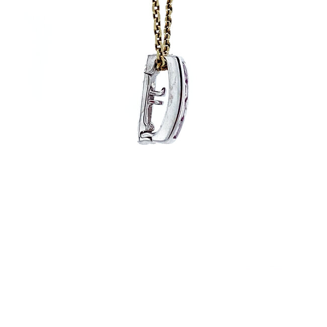 White gold clip pendant with pink sapphire 18 karat