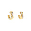 Gold hinged hoop earrings with zirconia 18 karat
