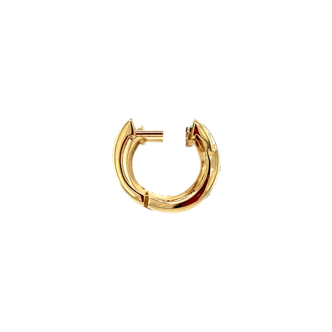 Gold hinged hoop earrings with zirconia 18 karat