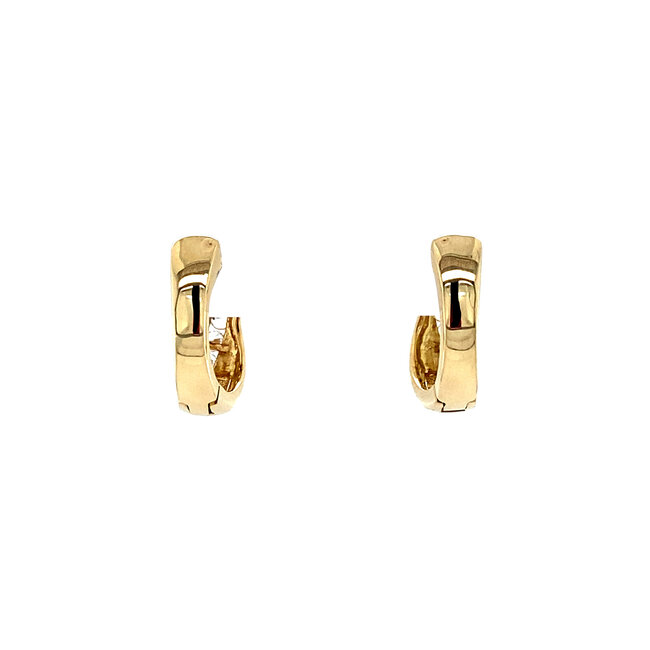Gold hinged hoop earrings with zirconia 18 karat