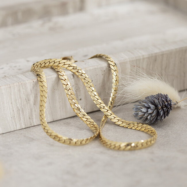 Gouden gourmet choker 45.5 cm 14 karaat