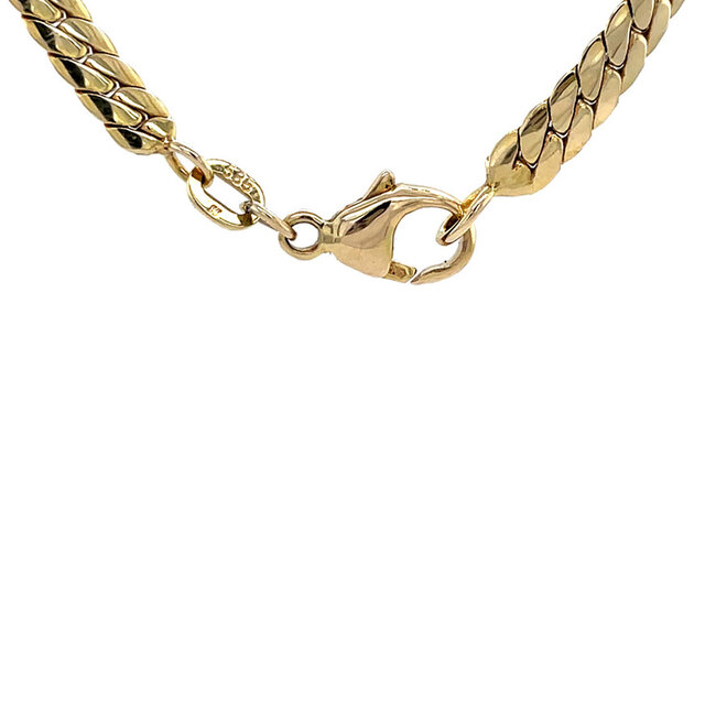 Gouden gourmet choker 45.5 cm 14 karaat