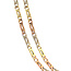 Tricolour gouden valkenoog collier 44 cm 14 karaat