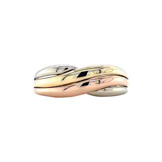 Tricolour gold ring 14 karat