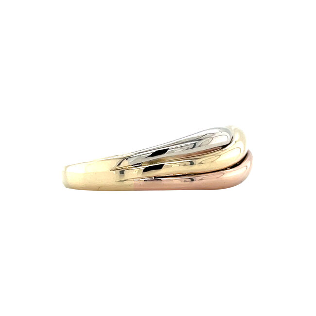 Tricolour gouden ring 14 karaat
