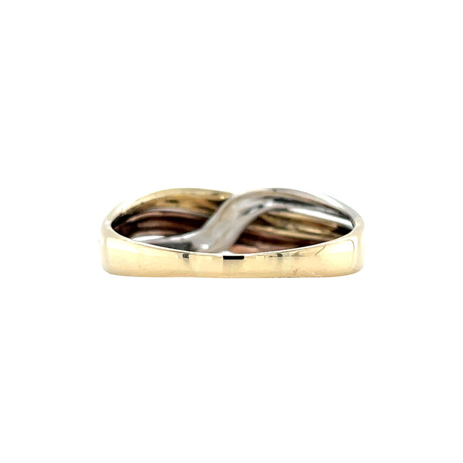Tricolour gouden ring 14 karaat
