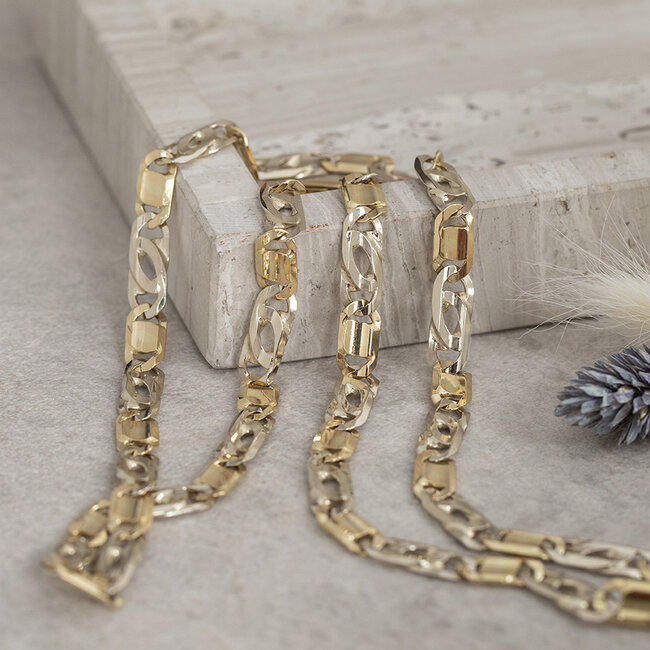 Golden hawk's eye necklace 61 cm 18 karat