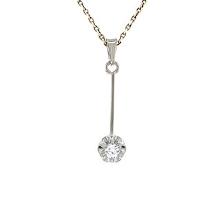 White gold pendant with diamond 14 kt