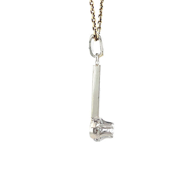 White gold pendant with diamond 14 kt