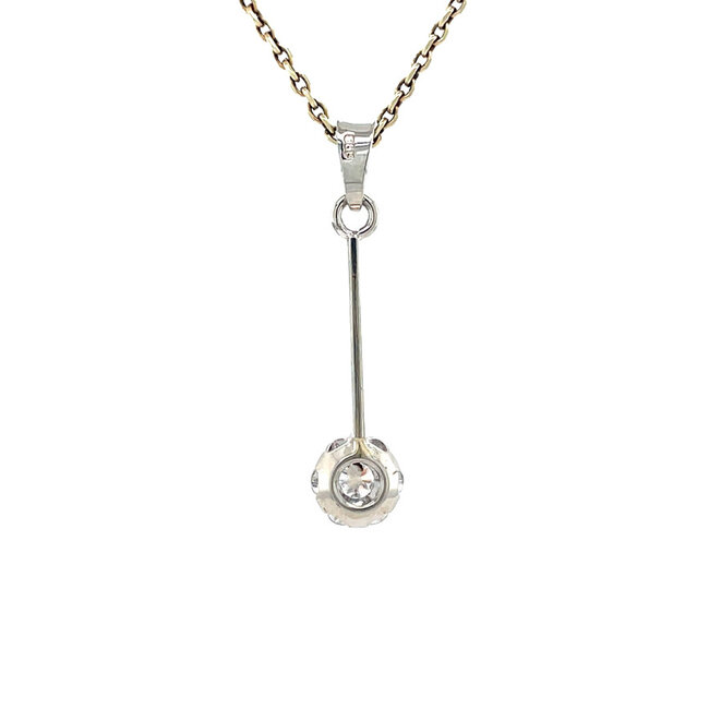 White gold pendant with diamond 14 kt
