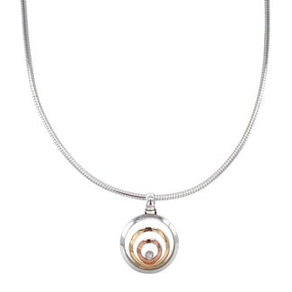 Weißgoldener Halsreif mit Diamantanhänger 14 Karat