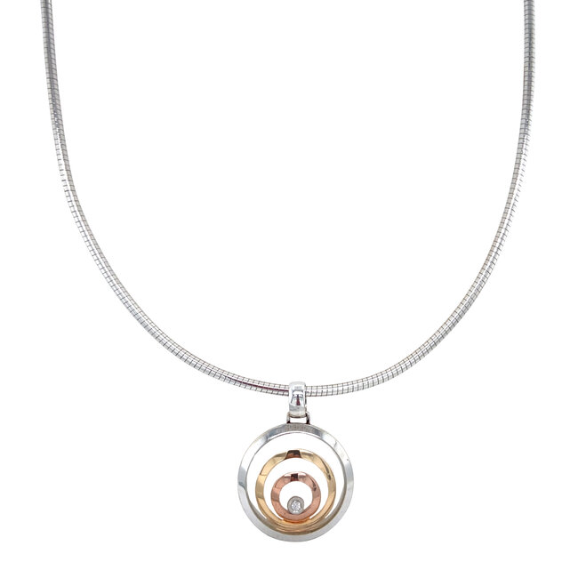 Weißgoldener Reif mit Diamant-Anhänger 14 Karat