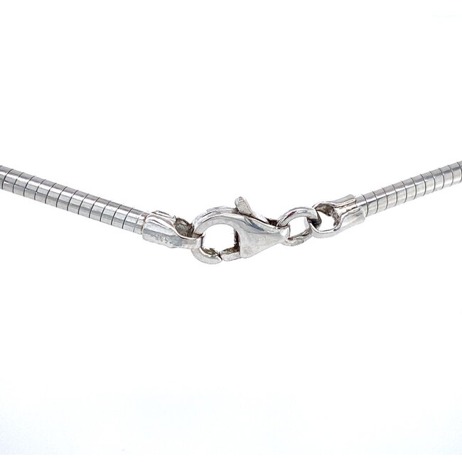 Witgouden spang met diamant hanger 14 karaat