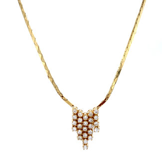 Gold choker with diamond 42 cm 18 carat