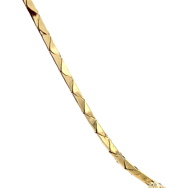 Gouden choker met diamant 42 cm 18 karaat