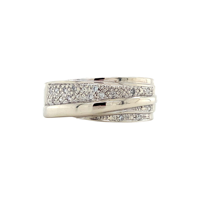 Witgouden ring met diamant 14 karaat