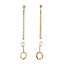 Gold stud earrings with pearl 14 kt