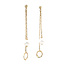 Gold stud earrings with pearl 14 kt