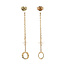 Gold stud earrings with pearl 14 kt