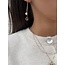 Gold stud earrings with pearl 14 kt