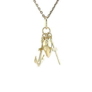 Goldener Glaube, Hoffnung und Liebe Anhänger 14 kt