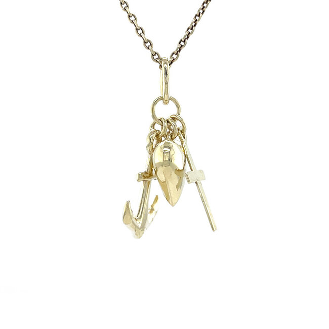 Goldener Glaube, Hoffnung und Liebe Anhänger 14 kt