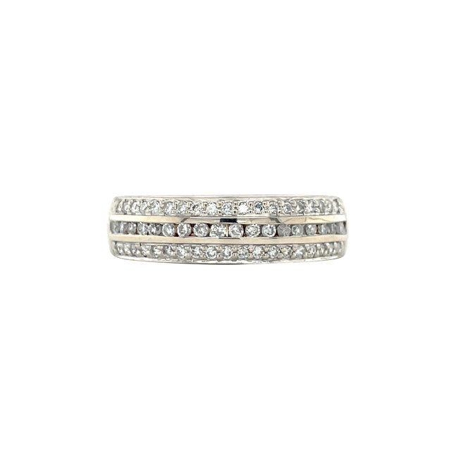 Bicolour gold ring with diamond 14 kt