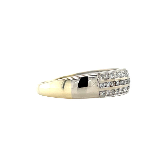 Bicolour gouden ring met diamant 14 krt