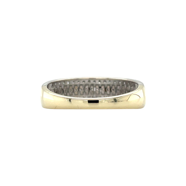 Bicolour gold ring with diamond 14 kt