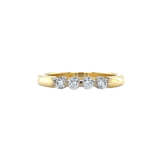 Gouden rijring met diamant 14 krt