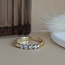 Gold row ring with diamond 14 kt