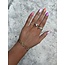 Gold row ring with diamond 14 kt