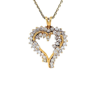 Goldener Herzanhänger mit Diamant 18 kt
