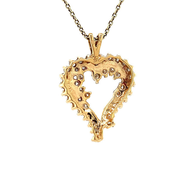 Golden heart pendant with diamond 18 kt