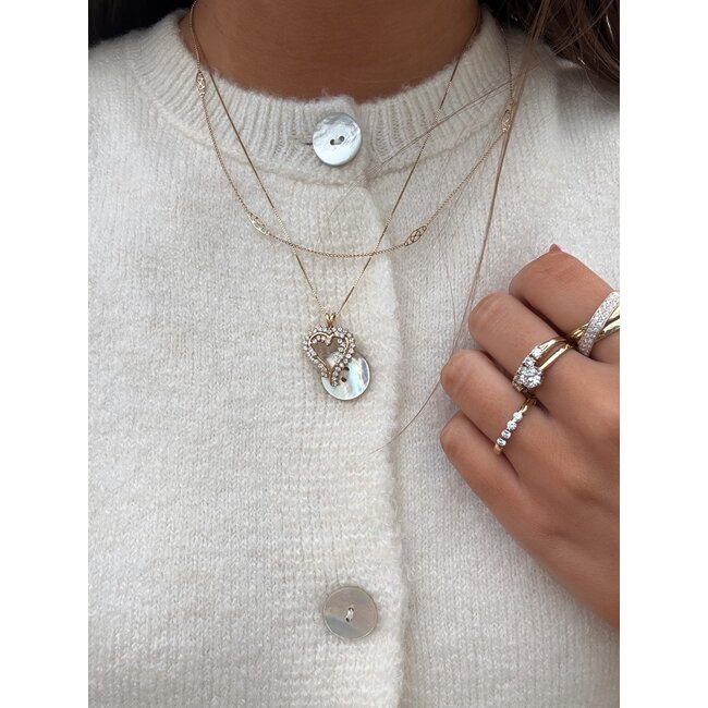 Golden heart pendant with diamond 18 kt