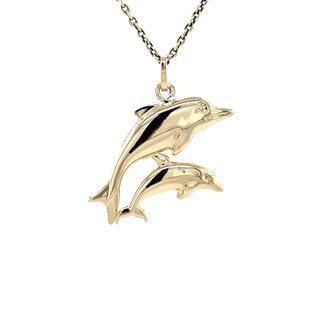 Goldener Delfin-Anhänger 14 kt